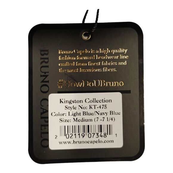 MEN'S BRUNO CAPELO BLUE KINGSTON COLLECTION AUSTRALIAN WOOL FEDORA HAT KT475. - Picture 8 of 8